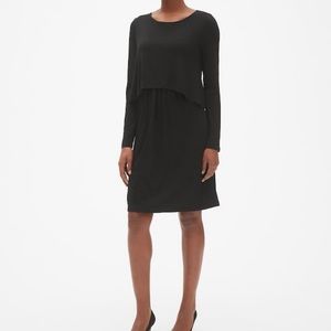 Maternity Long Sleeve Layered Nursing Dress